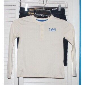 Lee Boys Size 8 2-Piece Denim Shorts And Long Sleeve Polo Shirt